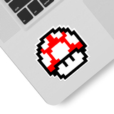 Adesivi per Auto e Moto: Mario Bros Seta Pixel rosso 3