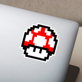 Adesivi per Auto e Moto: Mario Bros Seta Pixel rosso 4