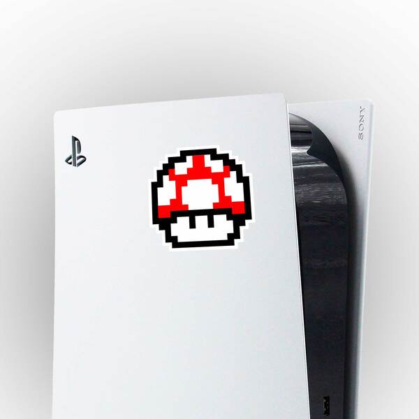 Adesivi per Auto e Moto: Mario Bros Seta Pixel rosso
