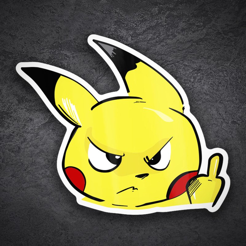 Adesivi per Auto e Moto: Pikachu Arrabbiato Divertente