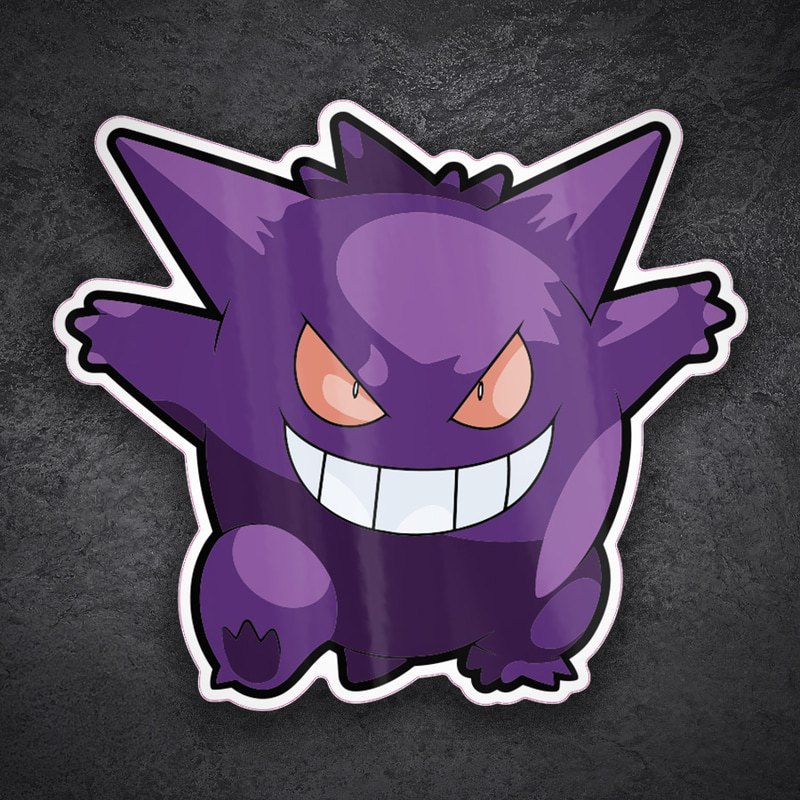 Adesivi per Auto e Moto: Gengar Sorriso Malizioso
