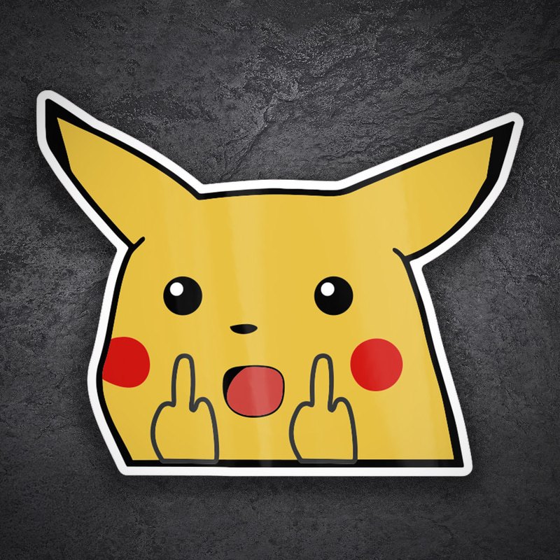 Adesivi per Auto e Moto: Pikachu Ribelle Divertente