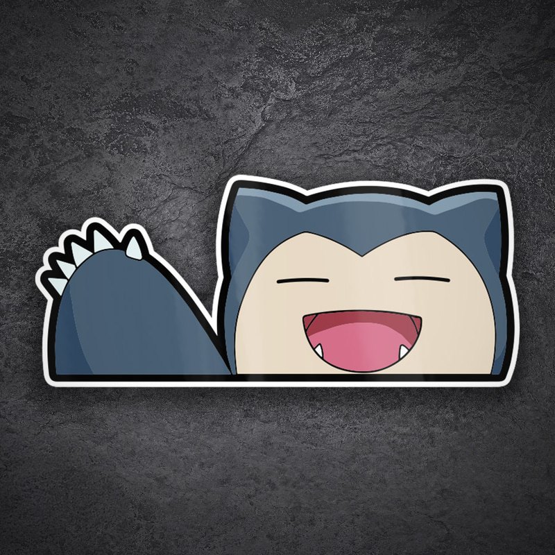 Adesivi per Auto e Moto: Snorlax Felice e Sonnolento