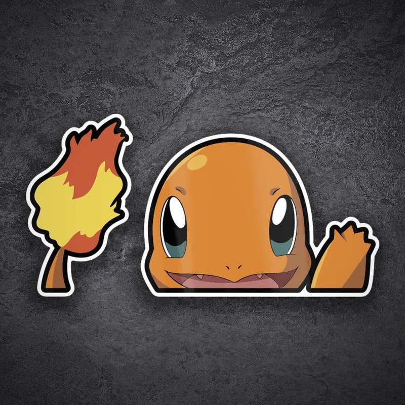 Adesivi per Auto e Moto: Charmander Fiamma Amichevole
