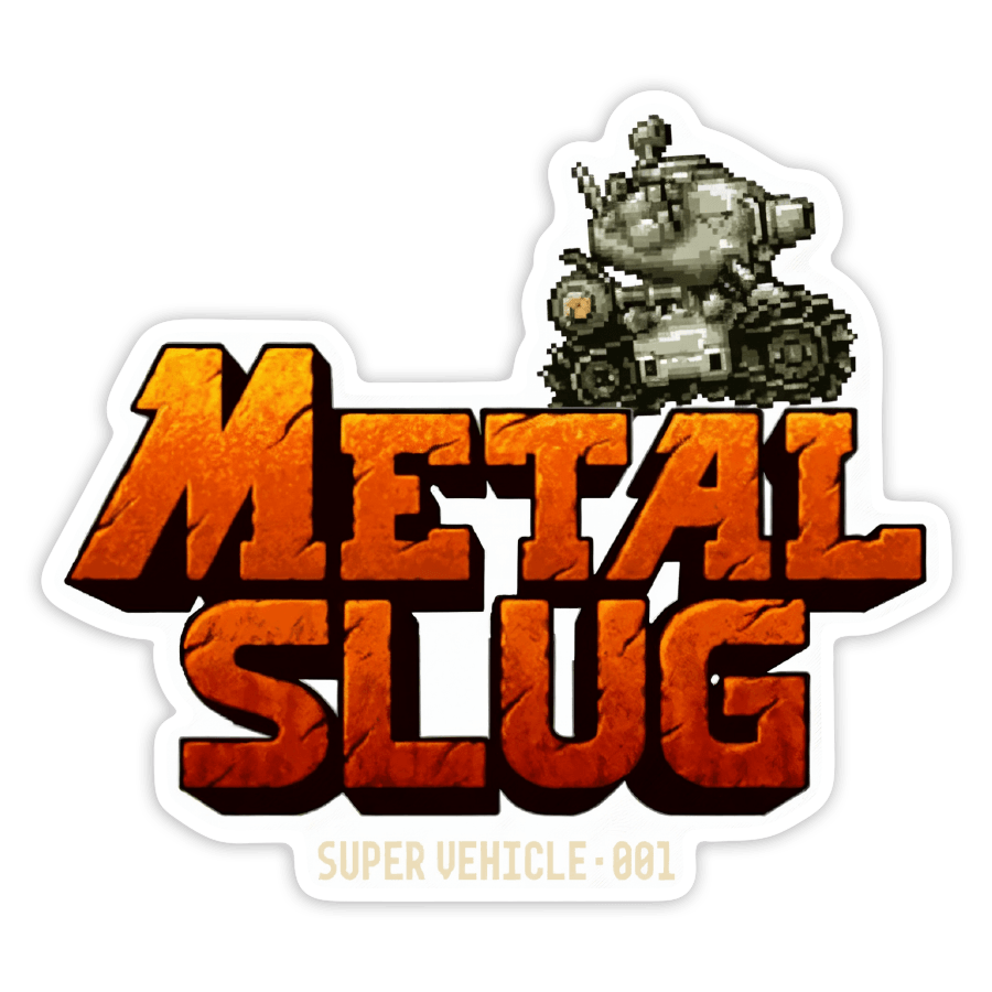 Adesivi per Auto e Moto: Logo Metal Slug con Tanque Pixelado