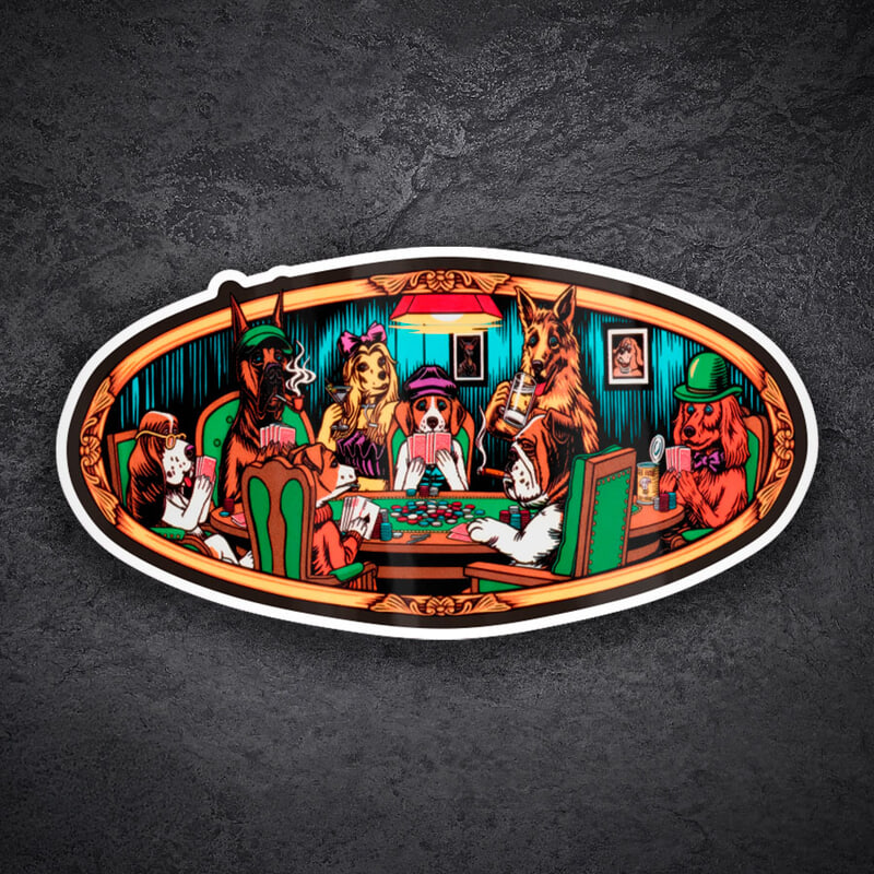 Adesivi per Auto e Moto: Almost Skateboards Poker Dogs