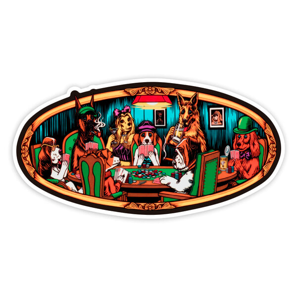Adesivi per Auto e Moto: Almost Skateboards Poker Dogs