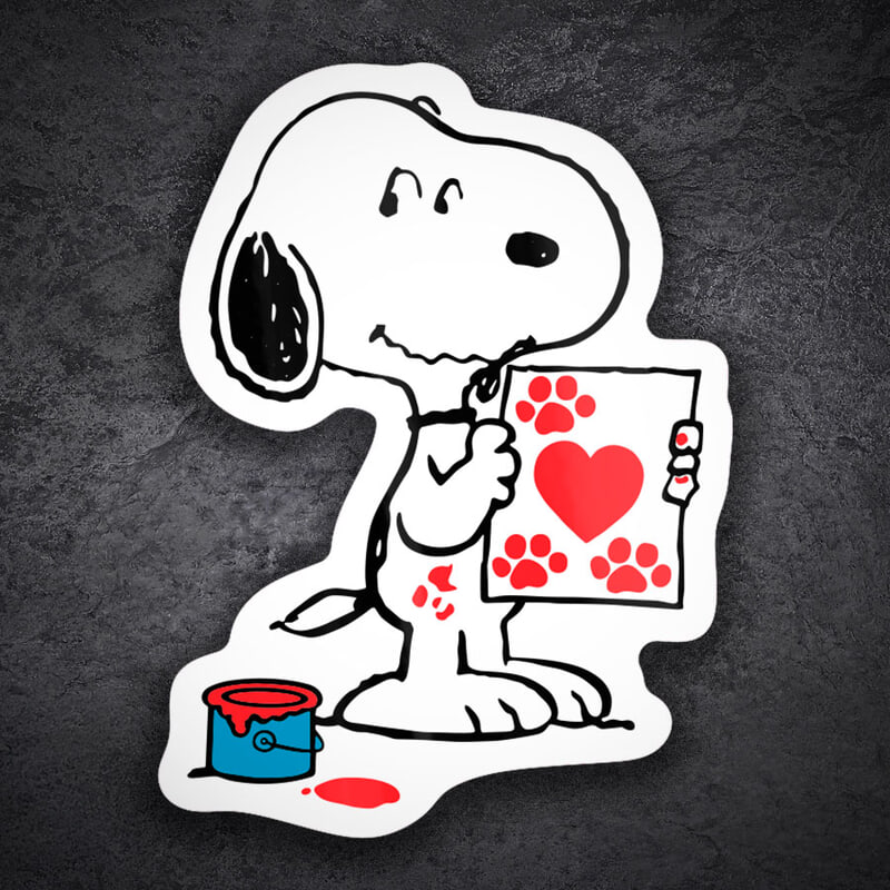 Adesivi per Auto e Moto: Snoopy Cuore e Zampe