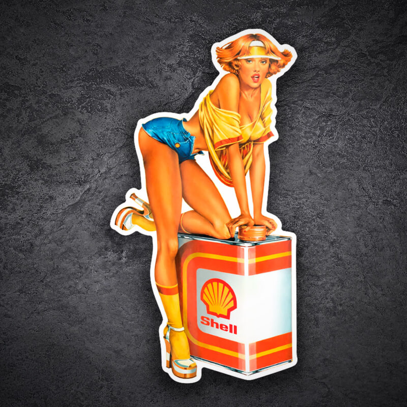 Adesivi per Auto e Moto: Ragazza Shell Vintage