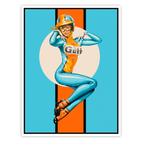 Adesivi per Auto e Moto: Ragazza Gulf Vintage