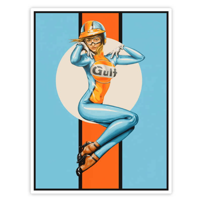 Adesivi per Auto e Moto: Ragazza Gulf Vintage