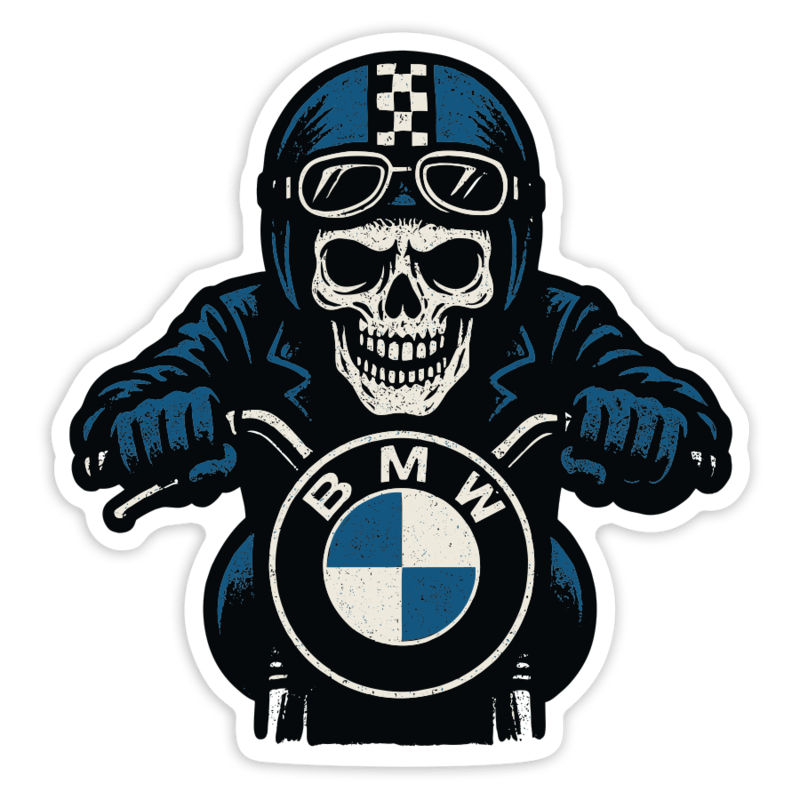 Adesivi per Auto e Moto: Teschio Biker BMW Dise&ntilde;o Vinilo Decorativo