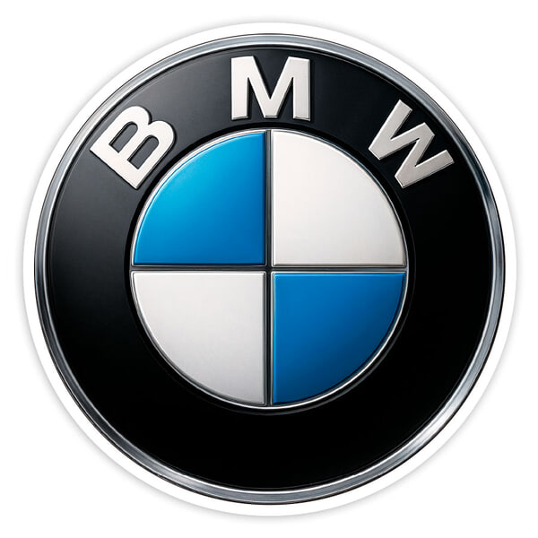 Adesivi per Auto e Moto: Logo BMW Classico in Cerchio Diviso