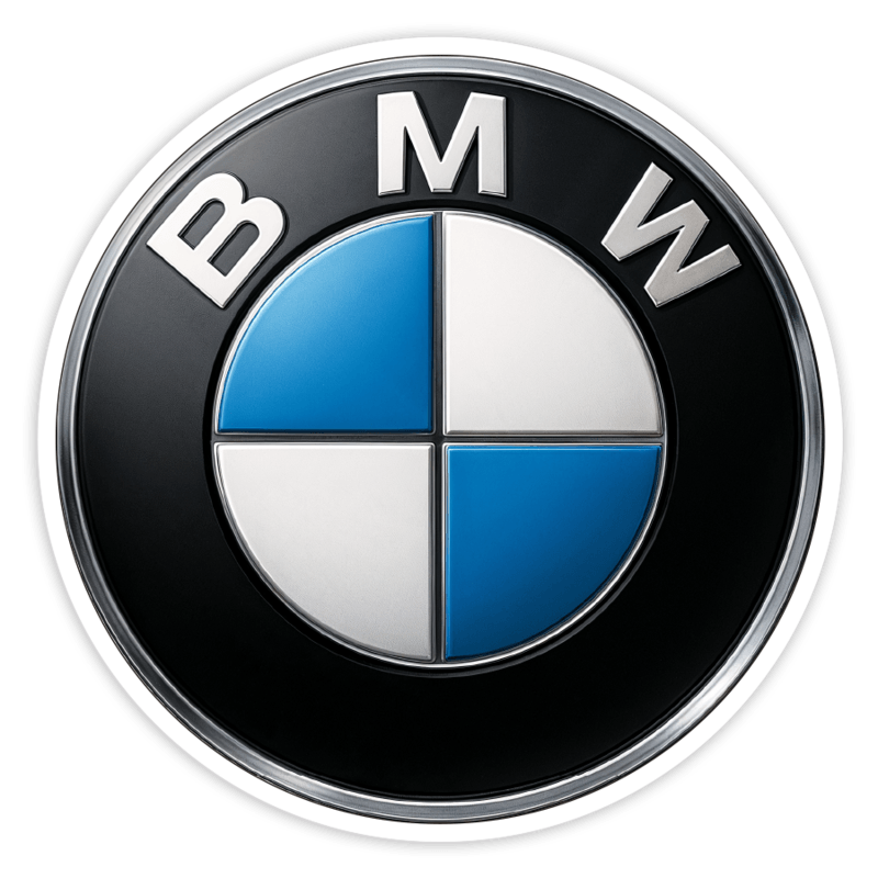 Adesivi per Auto e Moto: Logo BMW Classico in Cerchio Diviso