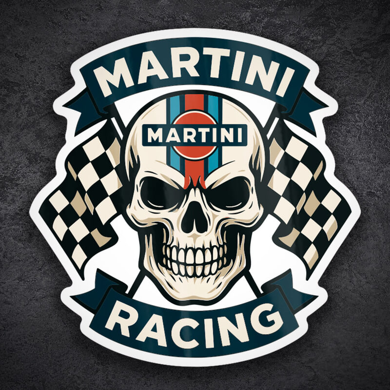 Adesivi per Auto e Moto: Teschio Martini Racing