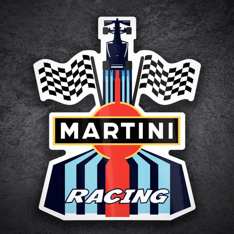 Adesivi per Auto e Moto: Martini Racing Formula 1 con Contorno Recortato