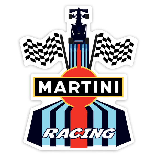 Adesivi per Auto e Moto: Martini Racing Formula 1 con Contorno Recortato