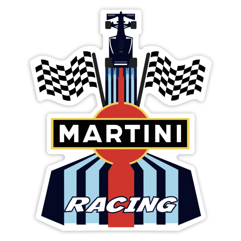Adesivi per Auto e Moto: Martini Racing Formula 1 con Contorno Recortato