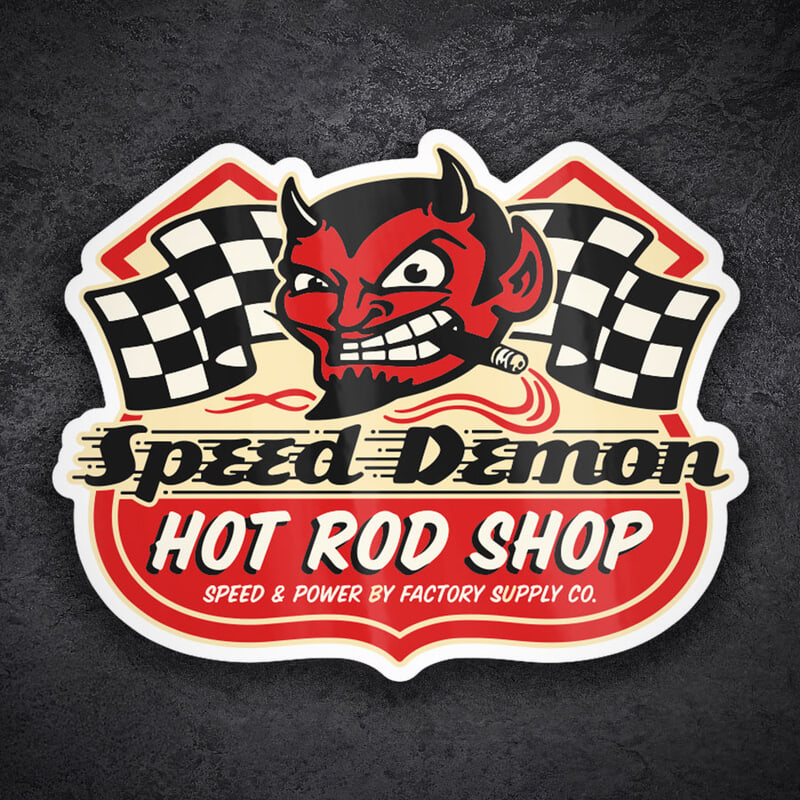 Adesivi per Auto e Moto: Speed Demon Hot Rod Shop