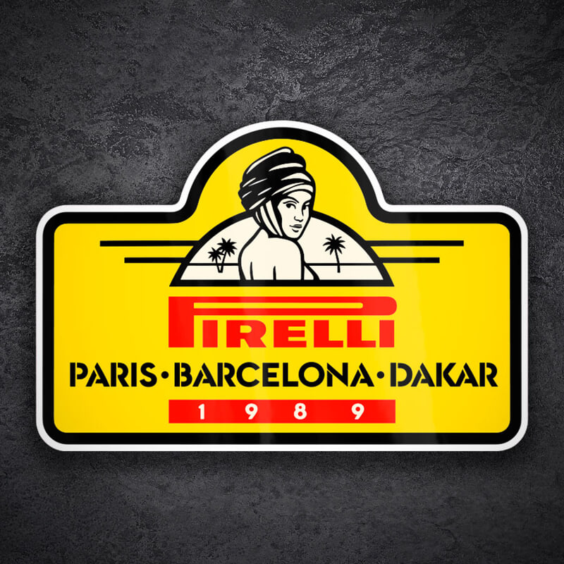 Adesivi per Auto e Moto: Pirelli Paris Barcelona Dakar