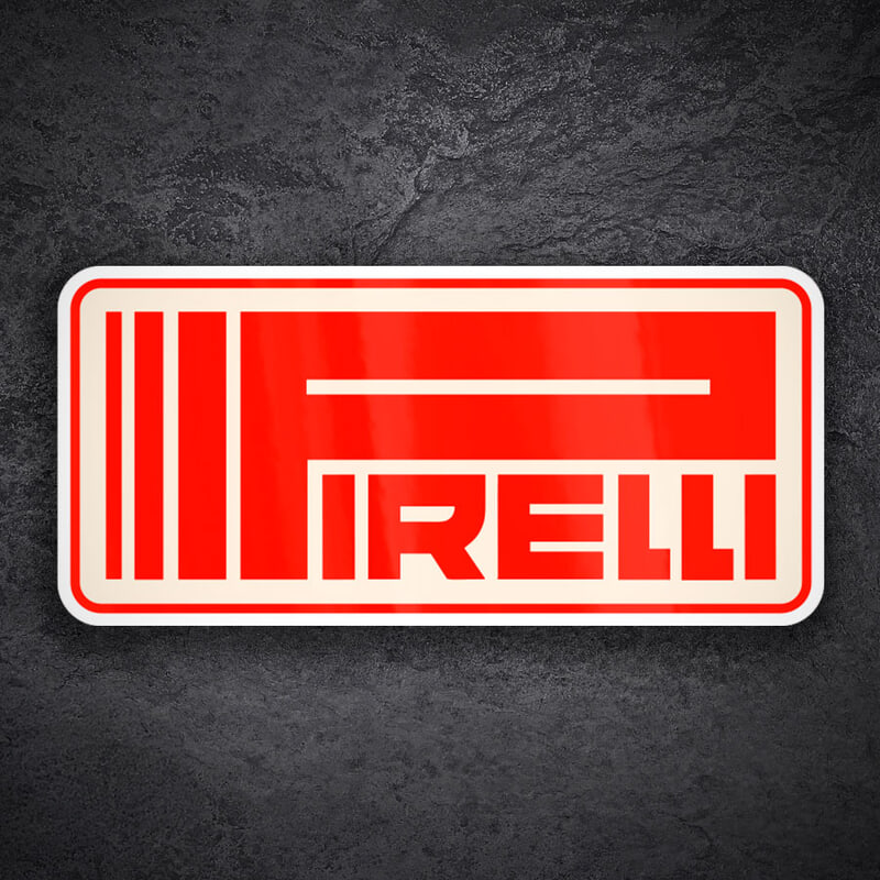 Adesivi per Auto e Moto: Logo Pirelli Classico Rosso