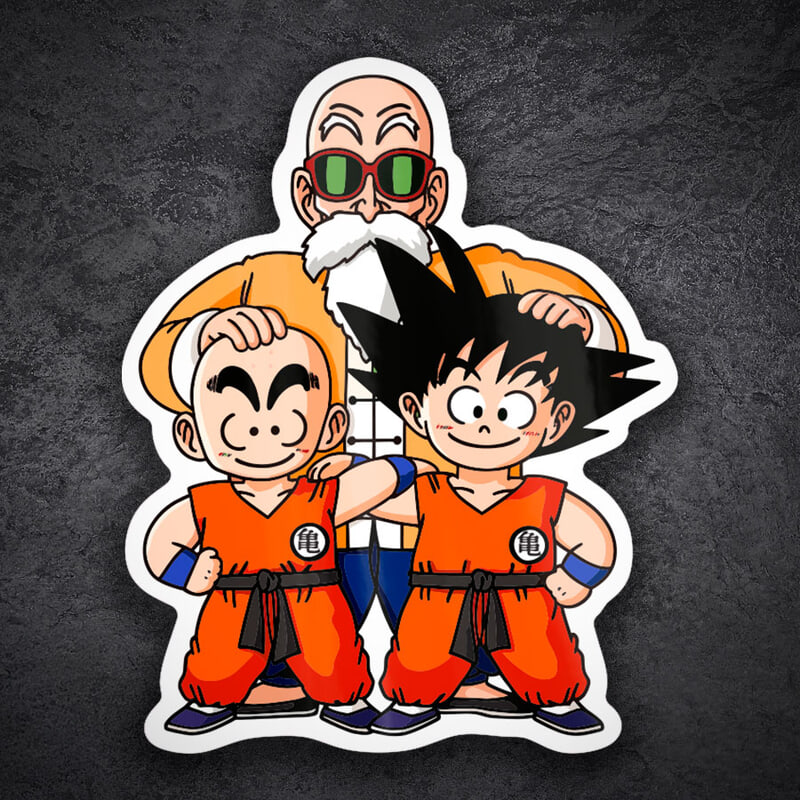Adesivi per Auto e Moto: Maestro Roshi Goku Krillin