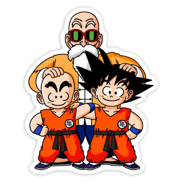 Adesivi per Auto e Moto: Maestro Roshi Goku Krillin