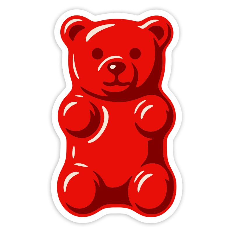 Adesivi per Auto e Moto: Orsetto Gommoso Rosso