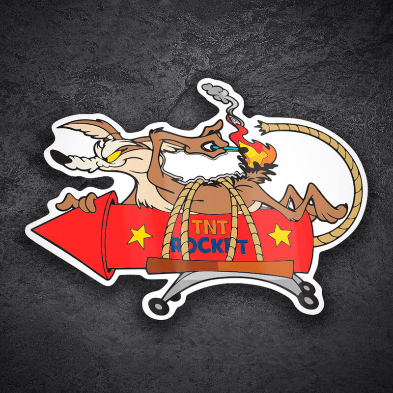 Adesivi per Auto e Moto: Coyote con Razzo TNT
