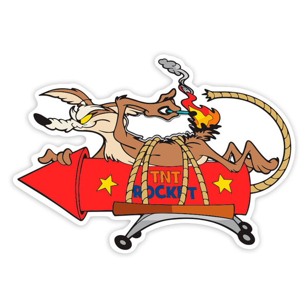 Adesivi per Auto e Moto: Coyote con Razzo TNT