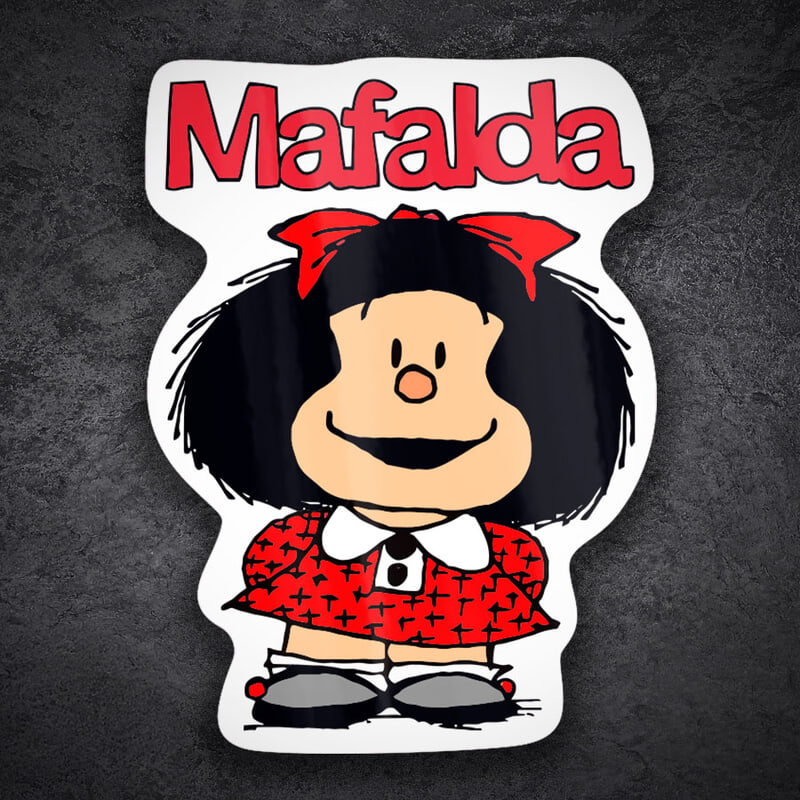 Adesivi per Auto e Moto: Mafalda Sorridente