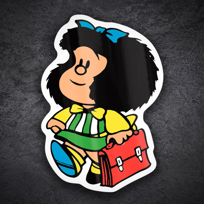 Adesivi per Auto e Moto: Mafalda Cartella Scolastica
