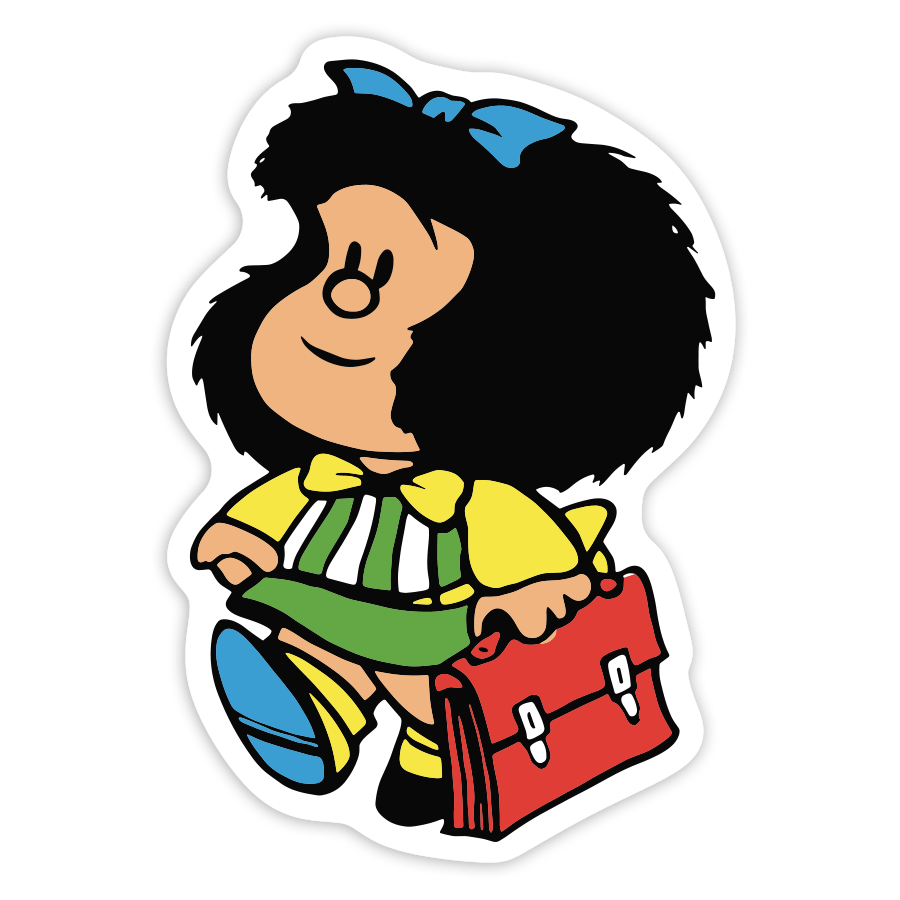 Adesivi per Auto e Moto: Mafalda Cartella Scolastica