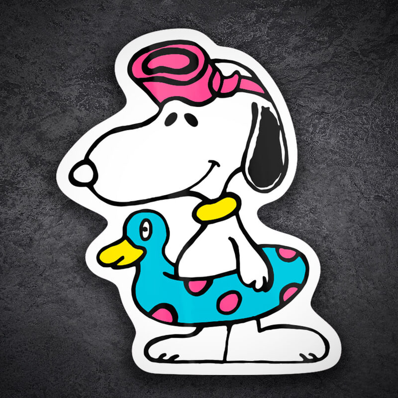 Adesivi per Auto e Moto: Snoopy Estate con Salvagente