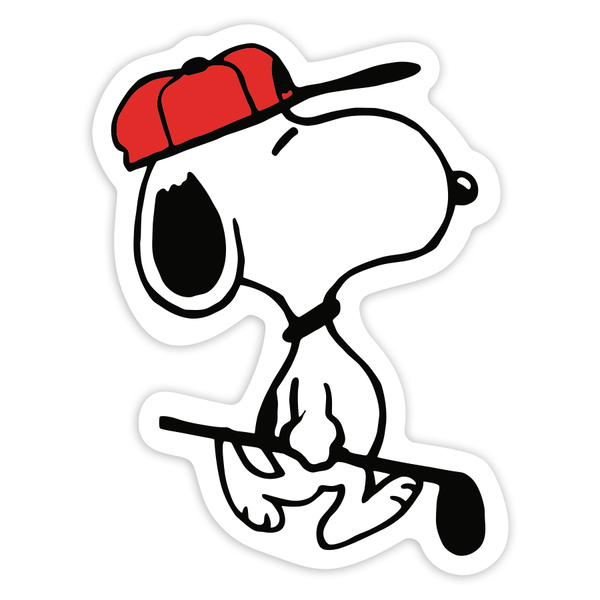 Adesivi per Auto e Moto: Snoopy che Gioca a Golf