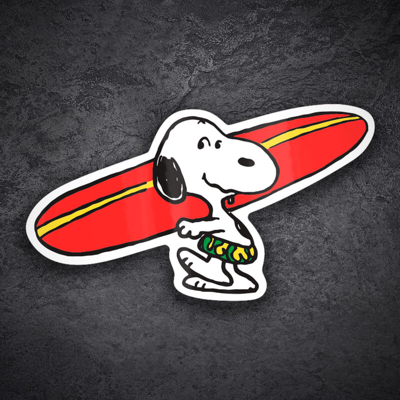 Adesivi per Auto e Moto: Snoopy Surf