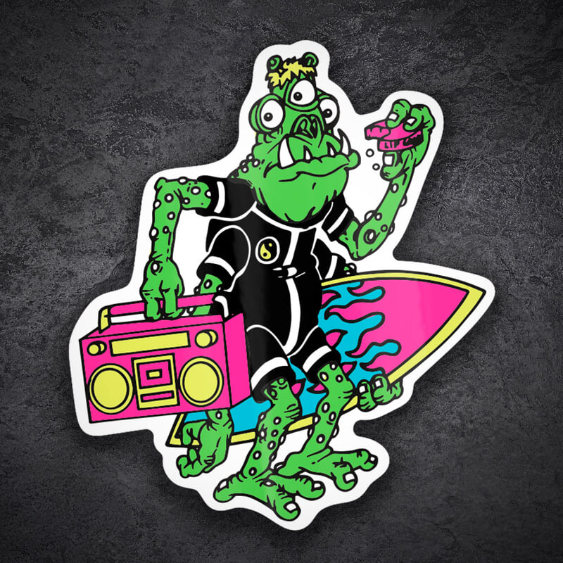 Adesivi per Auto e Moto: Surf Alien Punk