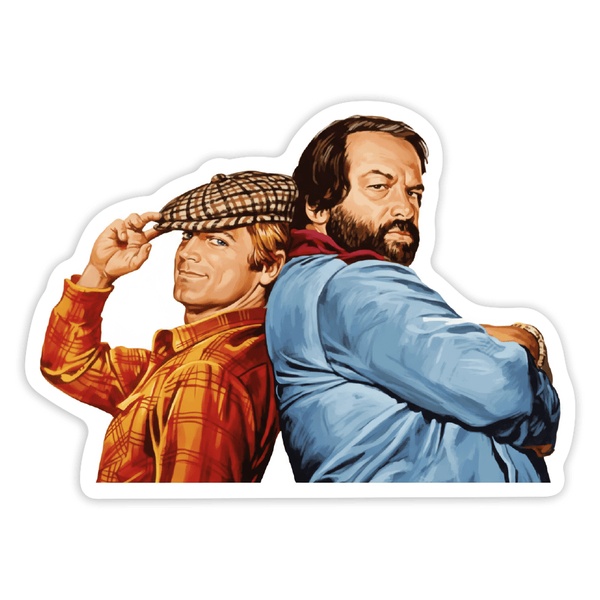 Adesivi per Auto e Moto: Bud Spencer e Terence Hill Duo Classico