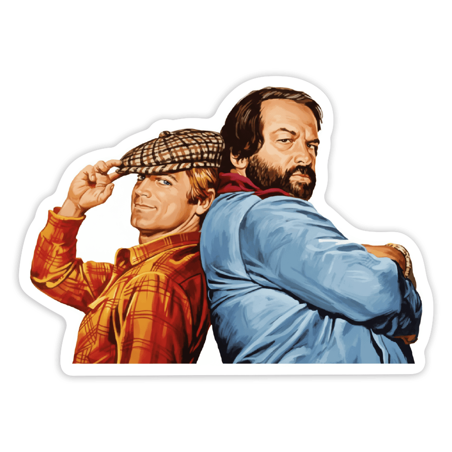 Adesivi per Auto e Moto: Bud Spencer e Terence Hill Duo Classico