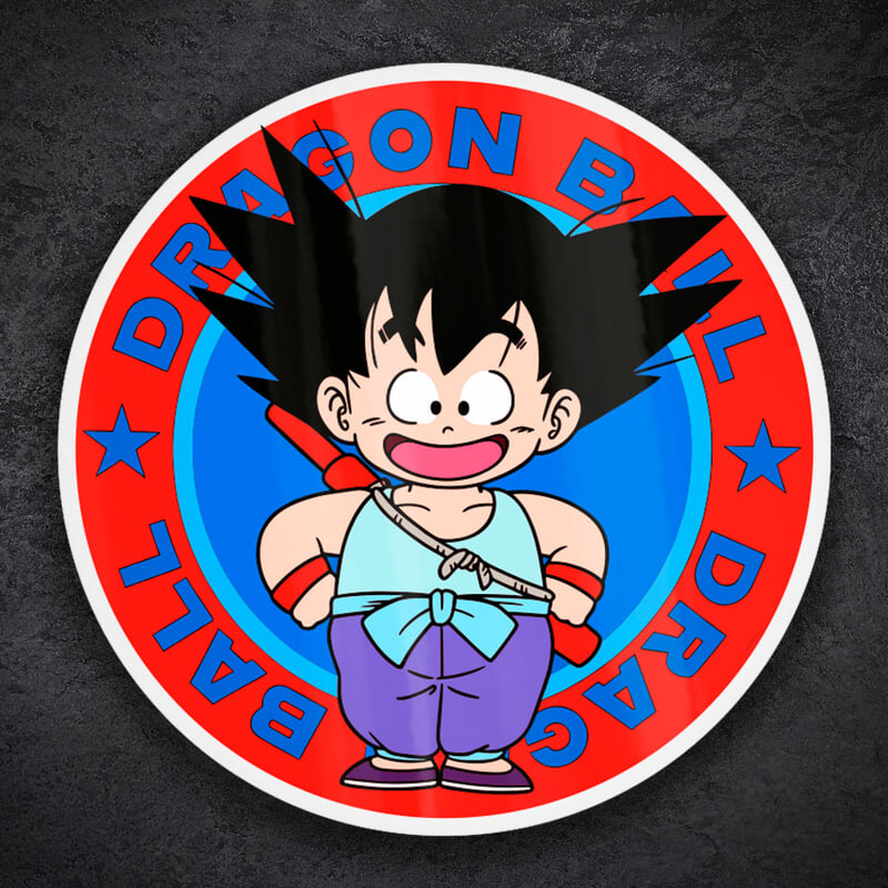 Adesivi per Auto e Moto: Dragon Ball Goku Bambino Bastone Magico
