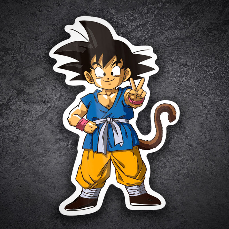 Adesivi per Auto e Moto: Dragon Ball Goku Bambino Vittoria