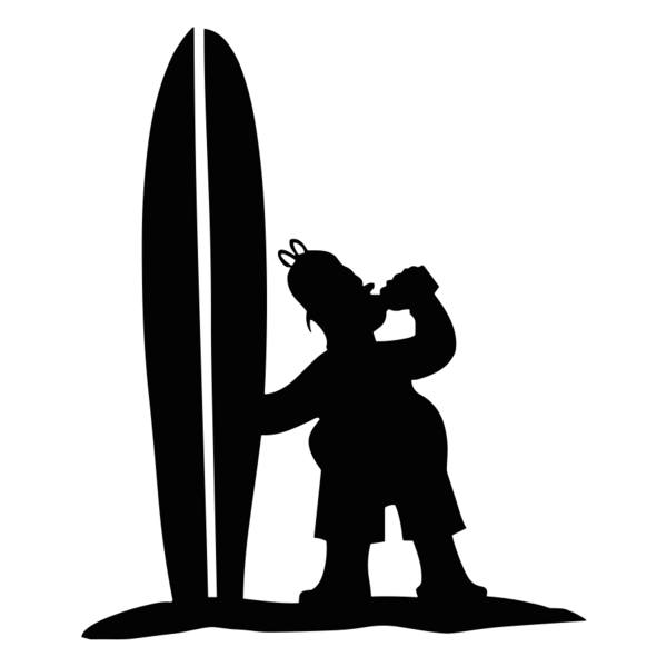 Adesivi per Auto e Moto: Homer Simpson surfista con birra