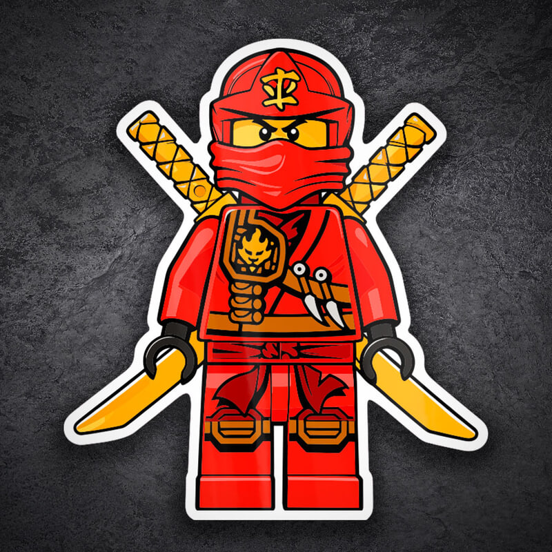 Adesivi per Auto e Moto: Lego Ninjago Kai Guerriero Rosso