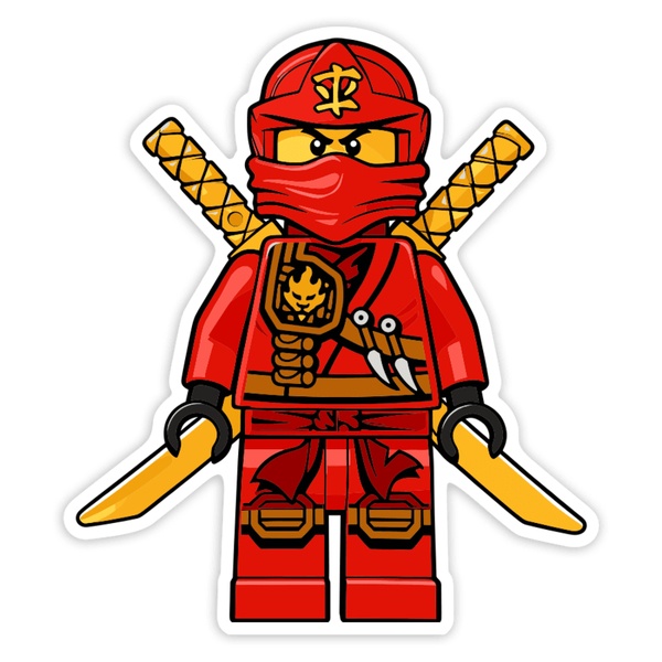 Adesivi per Auto e Moto: Lego Ninjago Kai Guerriero Rosso