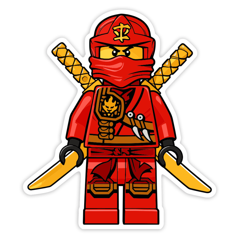 Adesivi per Auto e Moto: Lego Ninjago Kai Guerriero Rosso