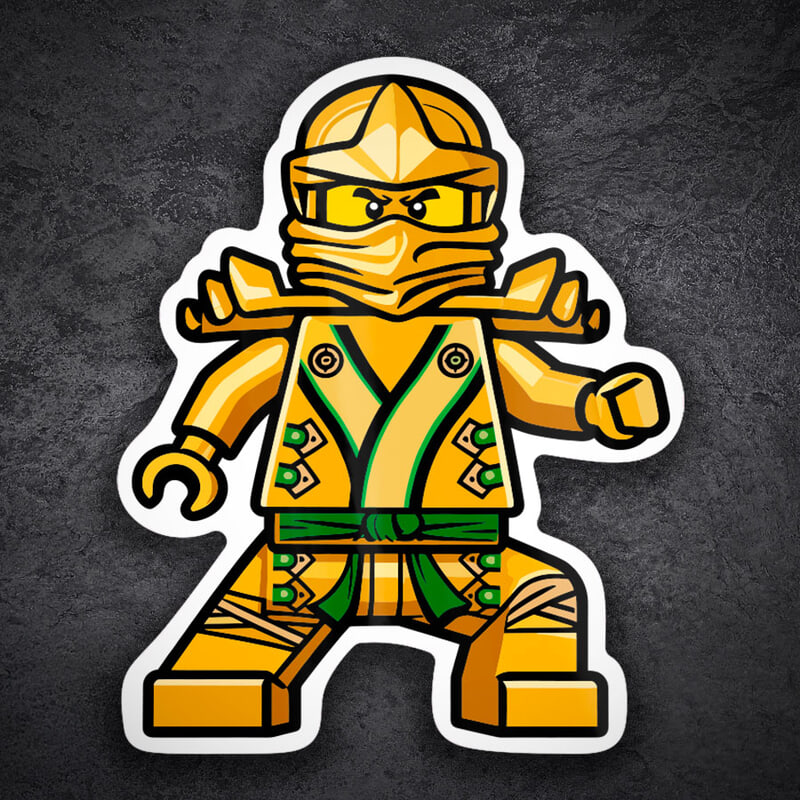 Adesivi per Auto e Moto: Lego Ninjago Lloyd Ninja Dorato