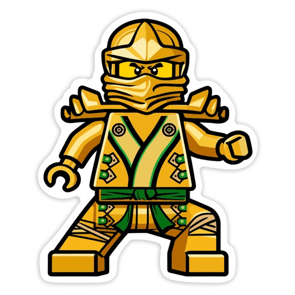 Adesivi per Auto e Moto: Lego Ninjago Lloyd Ninja Dorato