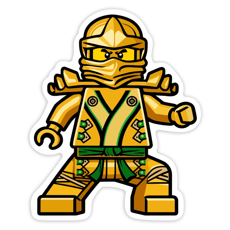 Adesivi per Auto e Moto: Lego Ninjago Lloyd Ninja Dorato