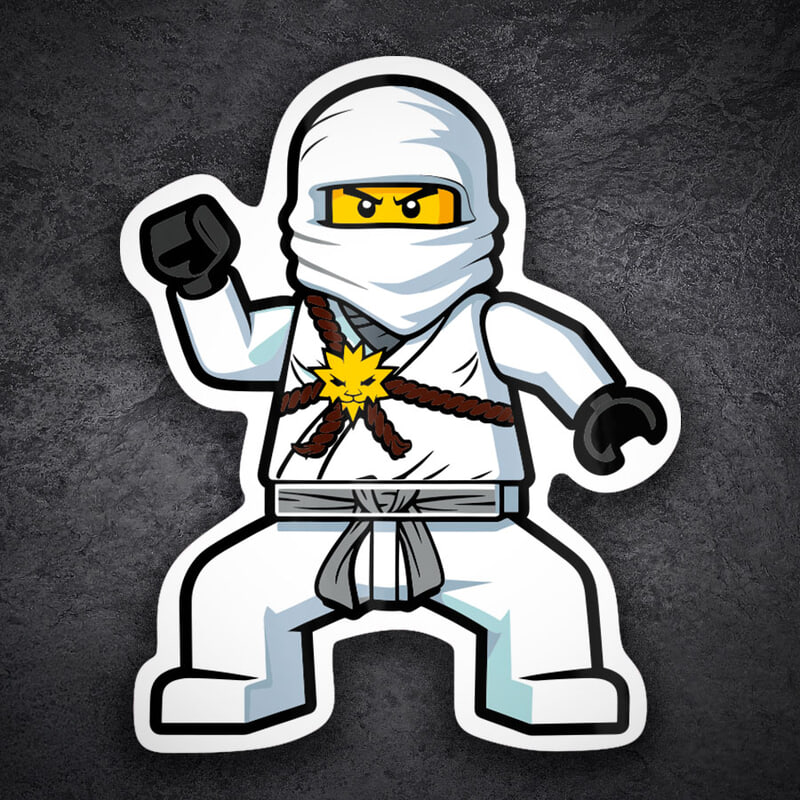 Adesivi per Auto e Moto: Lego Ninjago Zane Ninja Bianco