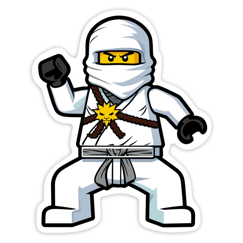 Adesivi per Auto e Moto: Lego Ninjago Zane Ninja Bianco